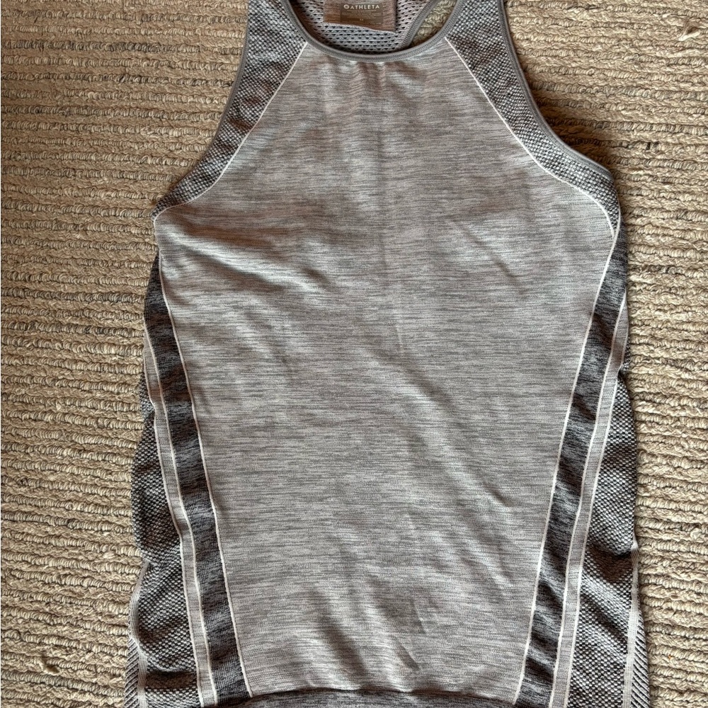 Athleta Gray Fitted Sleeveless Tank Top